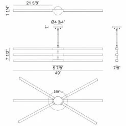 Matteo Lighting Lineare 4-Light LED Pendant | Black/Chrome