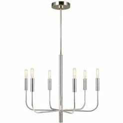 Generation Lighting Pendants Brianna 6-Light Chandelier | Polished Nickel