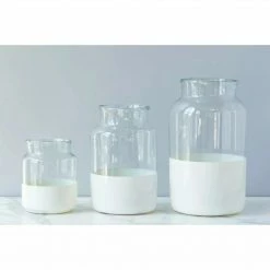 ETU HOME Vases White Colorblock Vase | Small
