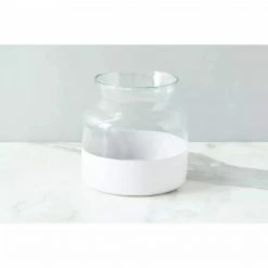 ETU HOME White Colorblock Flower Vase
