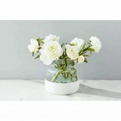 ETU HOME White Colorblock Flower Vase