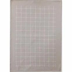 Ten And Co Tea Towel | Grey Grid Decor