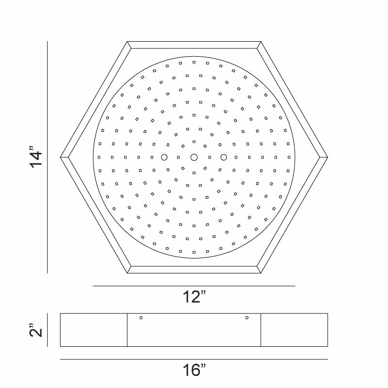Matteo Lighting Hexol 14" LED Flush Mount | Oxidized Black