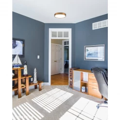 Matteo Lighting Plato 15" LED Flush Mount | Aged Gold Brass