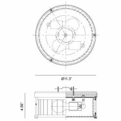 Matteo Lighting Caisse Claire 11" Flush Mount | Matte Black