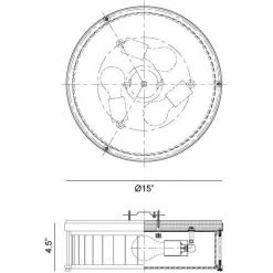 Matteo Lighting Caisse Claire 15" Flush Mount | Matte Black