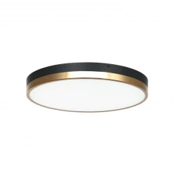 Matteo Lighting Tone 16" LED Flush Mount | Black/Aged Gold Brass