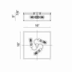Matteo Lighting Clarke 16" Square Flush Mount Flush Mounts