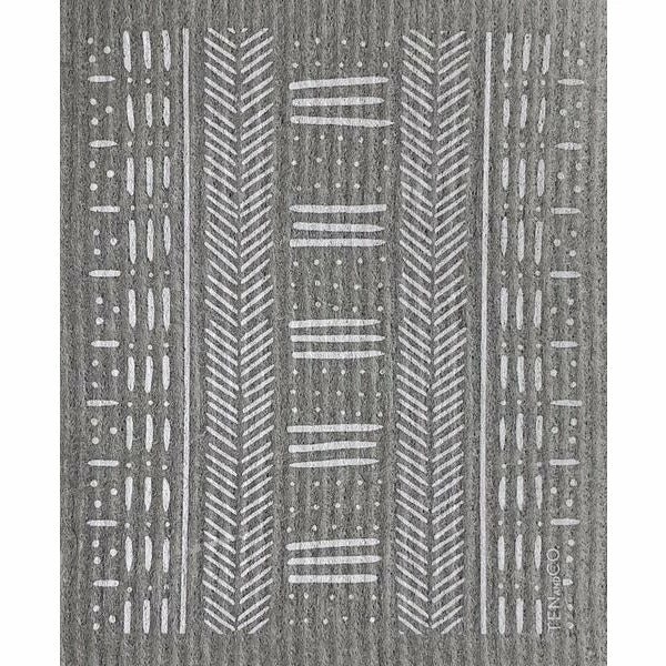 Ten And Co Sponge Cloth | Grey Mudcloth Decor