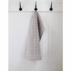 Ten And Co Tea Towel | Grey Grid Decor