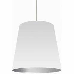 Dainolite Lighting Sarah 26" Pendant | White/Silver - Open Box