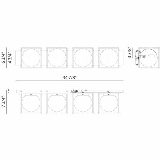 Matteo Lighting Squircle 4-Light Vanity | Chrome