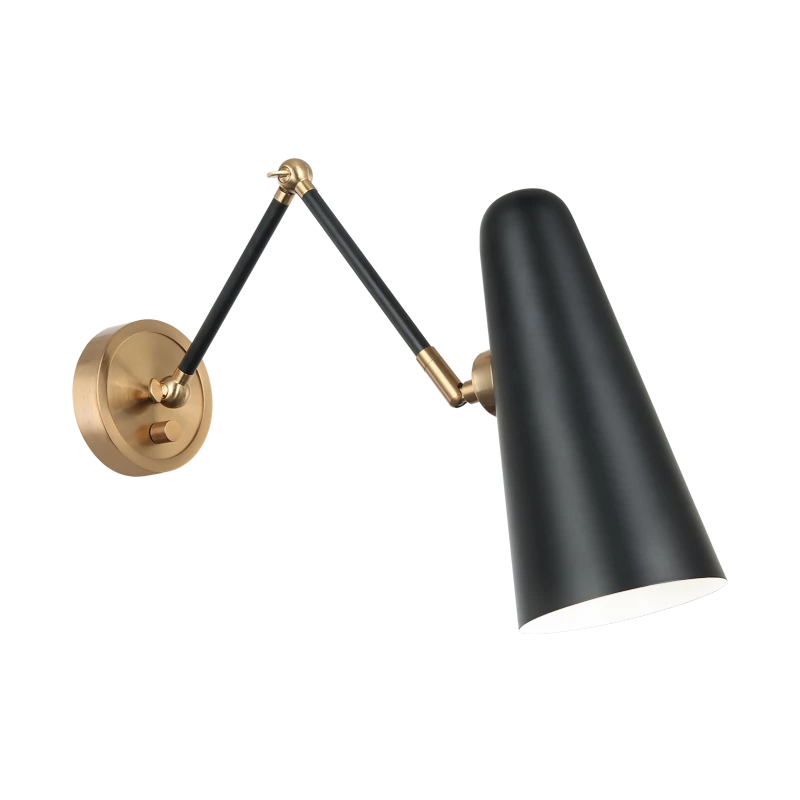 Matteo Lighting Wall Sconces Blink Arm Wall Sconce - Large | Black