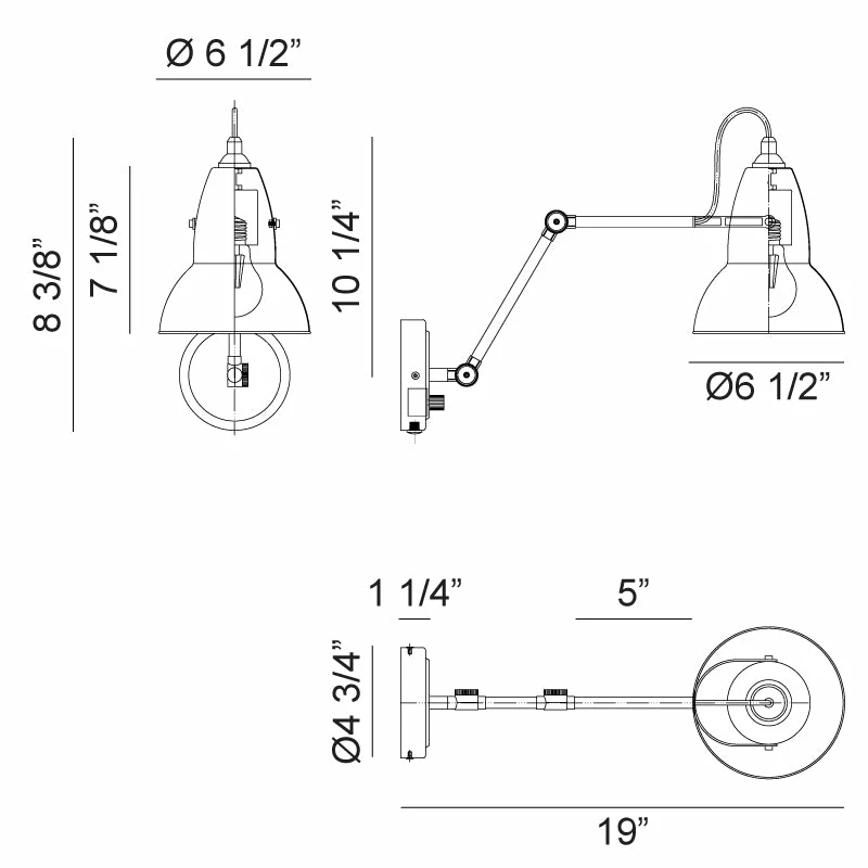 Matteo Lighting Buzz Wall Sconce (Large) | Black