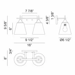 Matteo Lighting Hollis 2-Light Vanity | Black
