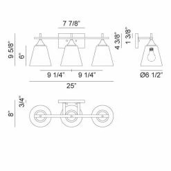 Matteo Lighting Hollis 3-Light Vanity | Aged Gold Brass