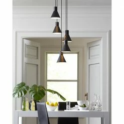 Generation Lighting Towner 5-Light Cluster Pendant | Brushed Nickel/Black