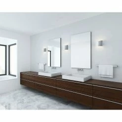 Kuzco Slate LED Outdoor Wall Sconce (Large) | Brushed Nickel Lighting