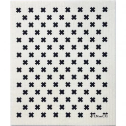 Ten And Co Decor Sponge Cloth | Black Tiny X