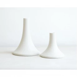 Floral Society Ceramic Grand Taper Holder Short | Matte White