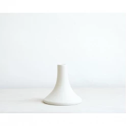 Floral Society Ceramic Grand Taper Holder Short | Matte White