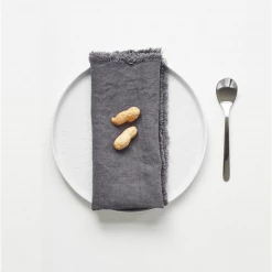 Linen Tales Linen Napkins | Dark Grey Fringe (Set Of 2)