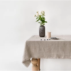 Linen Tales Tableware Linen Tablecloth | Natural Fringe