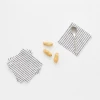 Linen Tales Linen Coasters | Thin Black Stripe (Set Of 2) Tableware