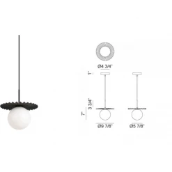 Matteo Lighting Modern Ruff Pendant | Small Black