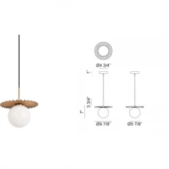 Matteo Lighting Modern Ruff Pendant | Small Gold
