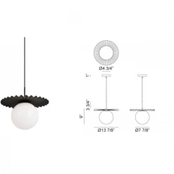 Matteo Lighting Modern Ruff Pendant | Large Black