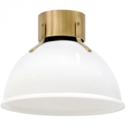 Hinkley Argo Flush Mount | Heritage Brass/Cased Opal Glass Flush Mounts