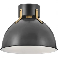 Hinkley Flush Mounts Argo Flush Mount | Satin Black/Lacquered Brass