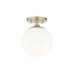 HVL - Mitzi Lighting Stella Semi Flush Mount | Aged Gold Brass