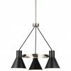 Generation Lighting Pendants Towner 3-Light Chandelier | Brushed Nickel/Black