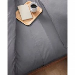 White Terry Luxury Organic Bed Sheets | Charcoal Grey Decor