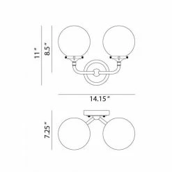 Matteo Lighting Particles 2-Light Wall Sconce | Aged Gold/Clear