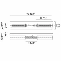 Matteo Lighting Tubo 2-Light Wall Sconce | Matte Black
