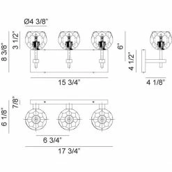 Matteo Lighting Rosa 3-Light Wall Sconce | Aged Gold Brass