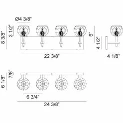 Matteo Lighting Rosa 4-Light Vanity | Matte Black