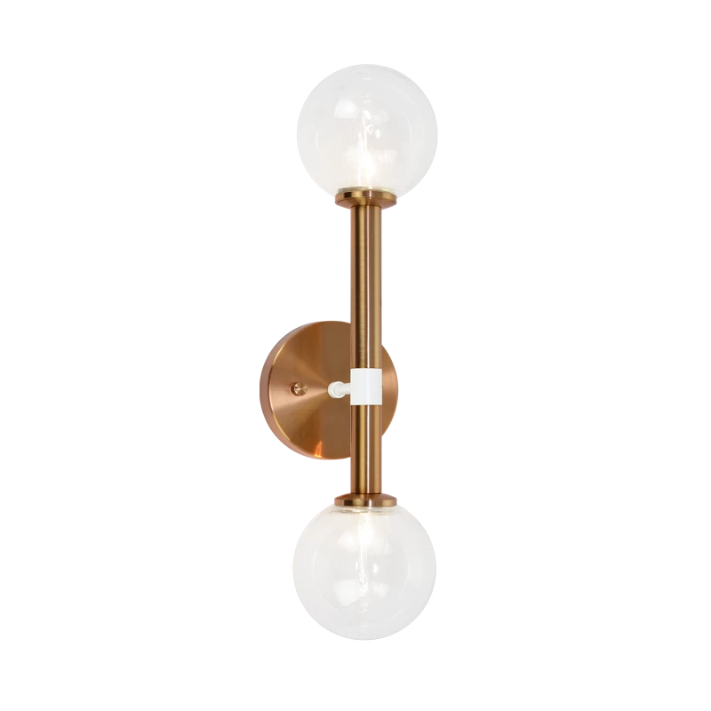 Matteo Lighting Wall Sconces Stellar 2-Light 18" Wall Sconce | Aged Gold/Clear