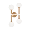 Matteo Lighting Stellar 4-Light Wall Sconce | Aged Gold/Opal