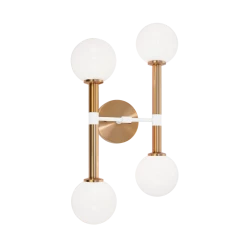 Matteo Lighting Stellar 4-Light Wall Sconce | Aged Gold/Opal