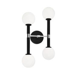 Matteo Lighting Stellar 4-Light Wall Sconce | Black/Opal Wall Sconces