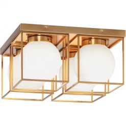 Matteo Lighting Squircle 4-Light Flush Mount | Aged Gold Brass
