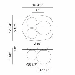 Matteo Lighting Razz 3-Light Flush Mount