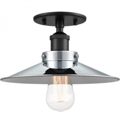 Matteo Lighting Bulstrode's 10.25" Flush Mount | Black/Chrome