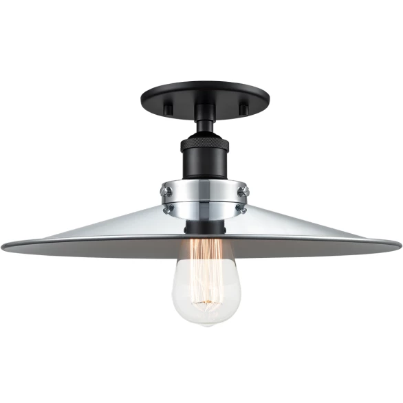 Matteo Lighting Flush Mounts Bulstrode's 14" Flush Mount | Black/Chrome