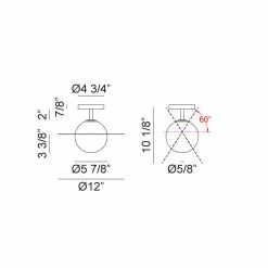 Matteo Lighting Saturn Flush Mount (Small) | Black | Open Box