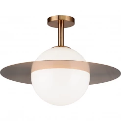Matteo Lighting Saturn Flush Mount (Large) | Aged Gold Brass